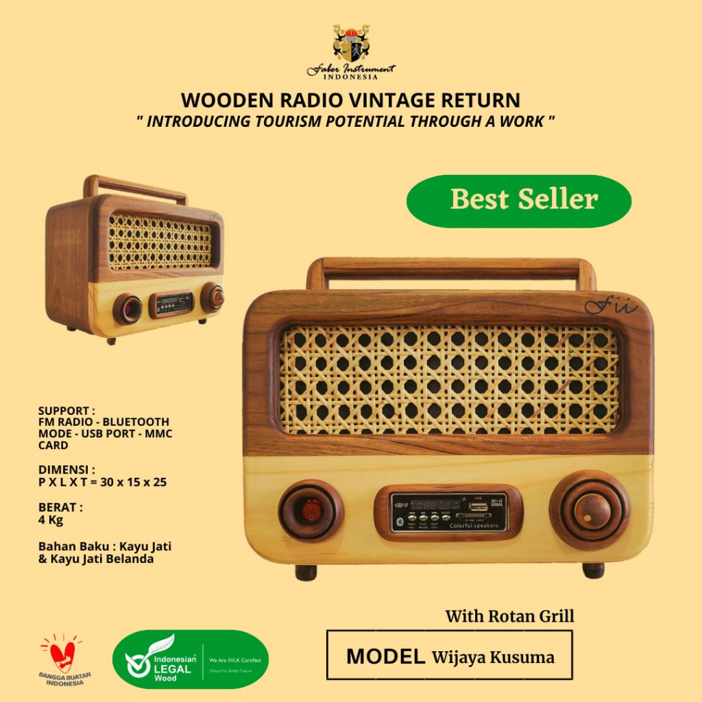 Radio Kayu Model Wijaya Kusuma