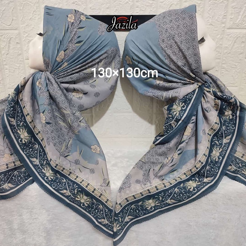 New hijab segi4 motif syari jumbo jazila