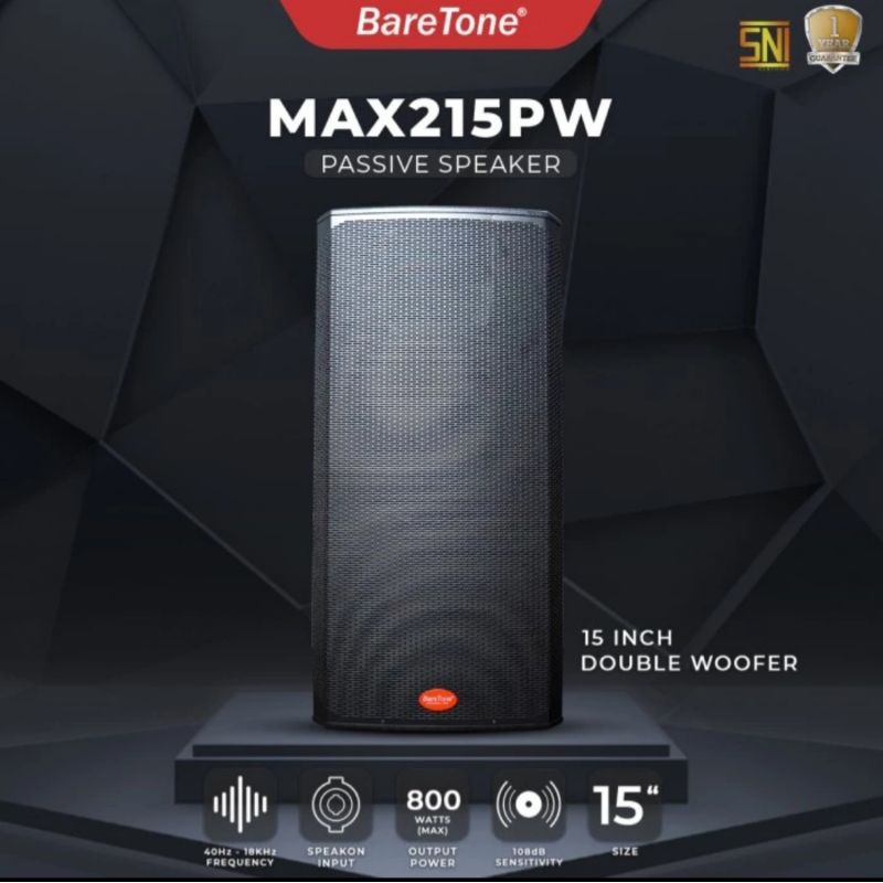 speaker pasif baretone 15 inch original baretone max215pw double woofer 15 inch