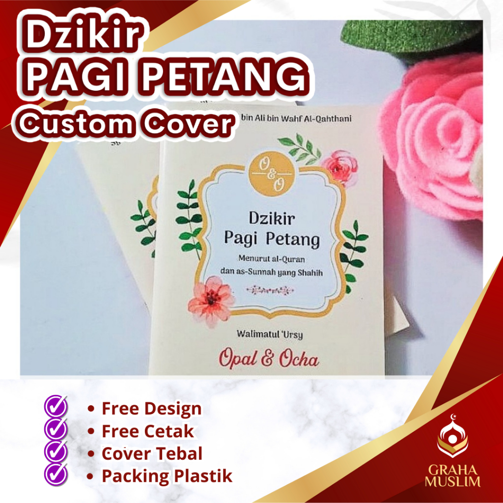 

SOVENIR NIKAH BUKU SAKU DZIKIR PAGI DAN PETANG COVER CUSTOM | SOUVENIR MUSLIM DOA ZIKIR MURAH ISLAMI