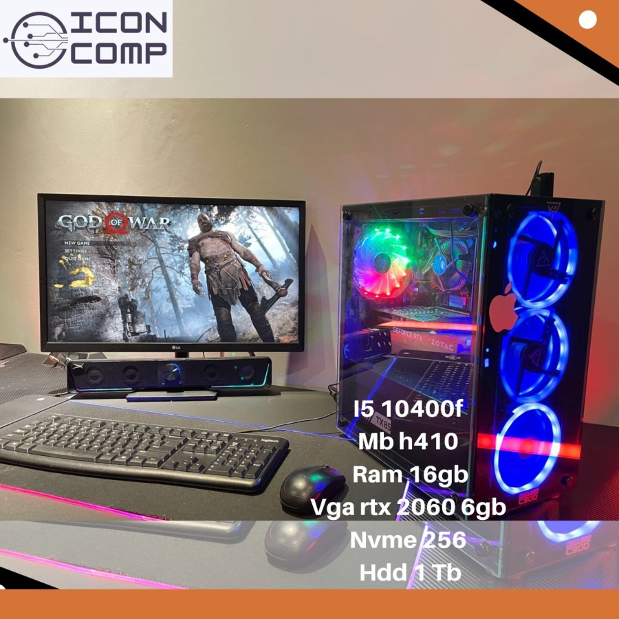 PC RAKITAN GAMING I5 10400F/H410/RTX2060/NVME 256