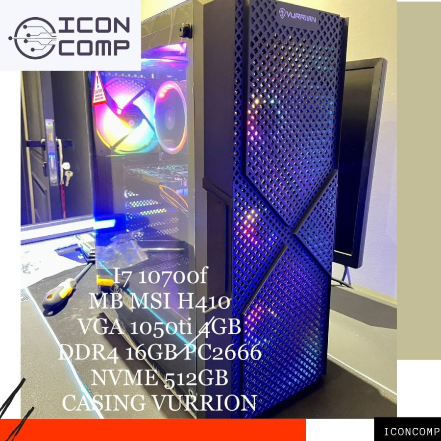 PC GAMING RAKITAN I7 10700F/H410/1050TI/NVME 512
