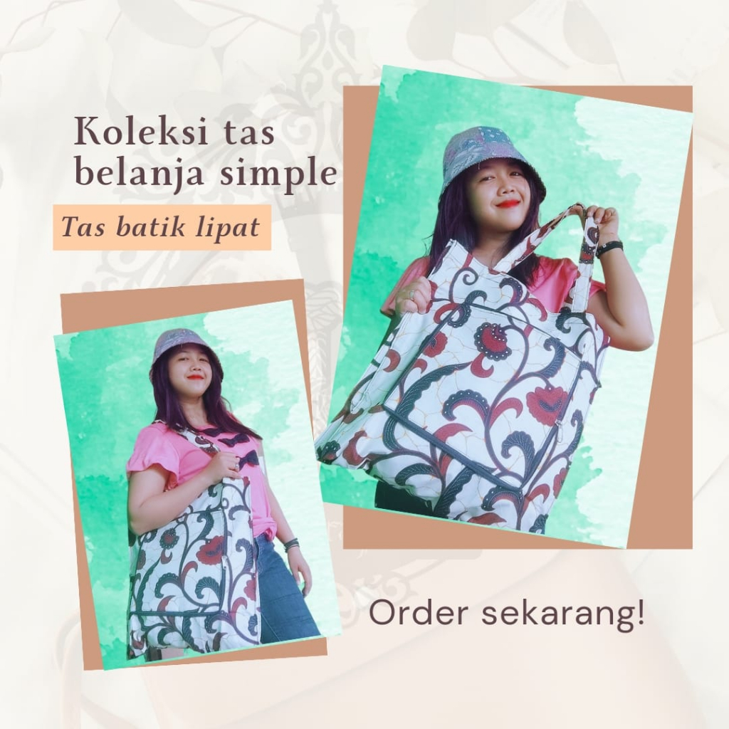 TAS LIPAT SIMPLE MOTIF BATIK TOTEBAG TRAVEL RAMAH LINGKUNGAN KHAS JOGJA