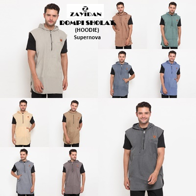 Rosal Rompi Sholat Hoodie Basic Muslim Pria - Zayidan| Rompi Pria Dewasa