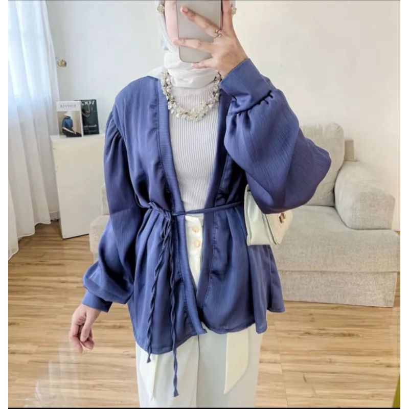 outer cardy blouse silk shimer - atasan wanita terbaru