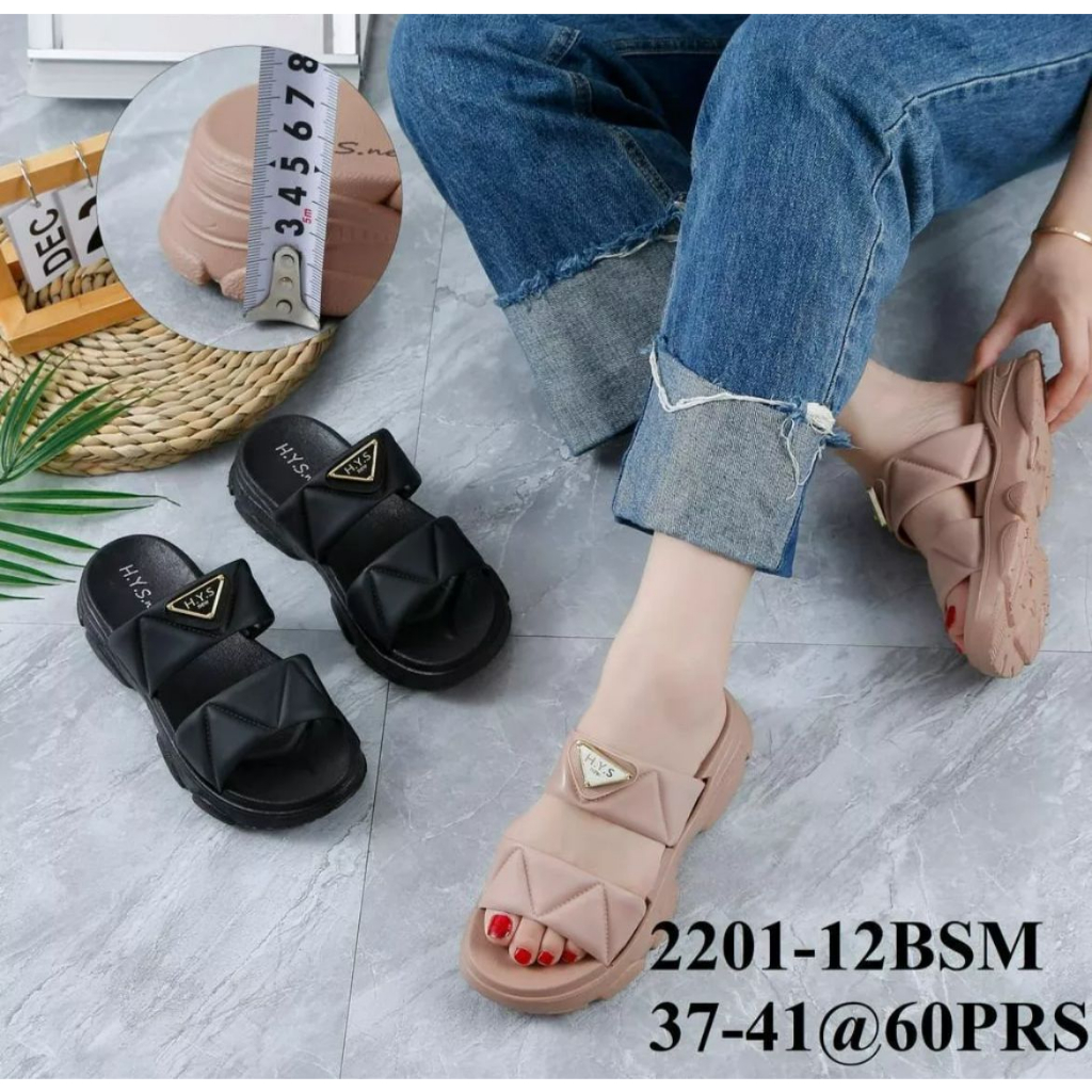 Sandal slop wanita terbaru / ban 2 / 2201-12