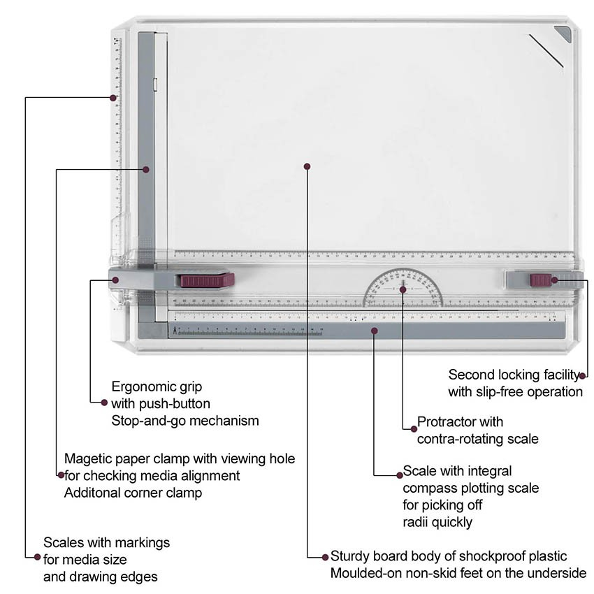 Alat gambar Tablet menggambar Meja Drawing Board A3 gambar arsitek Professional Drawing Board Penggaris gambar profesional Meja Gambar Arsitek Ujian arsitektur