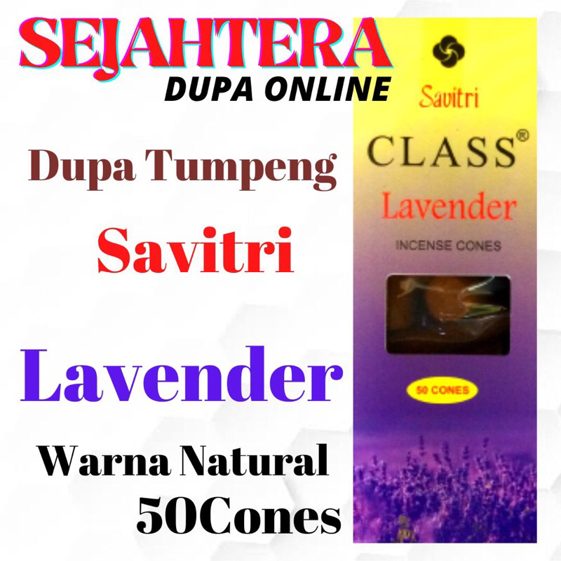 Dupa Kerucut Savitri 50pcs “LAVENDER” Kotak Natural