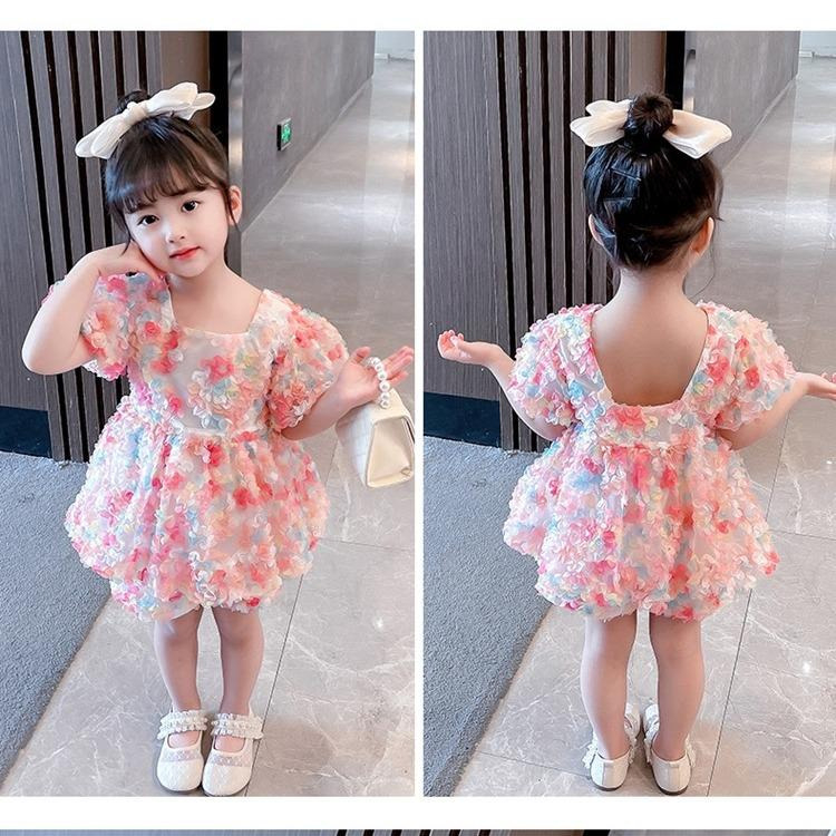 Setelan Anak Perempuan Motif Bunga Warna Warni