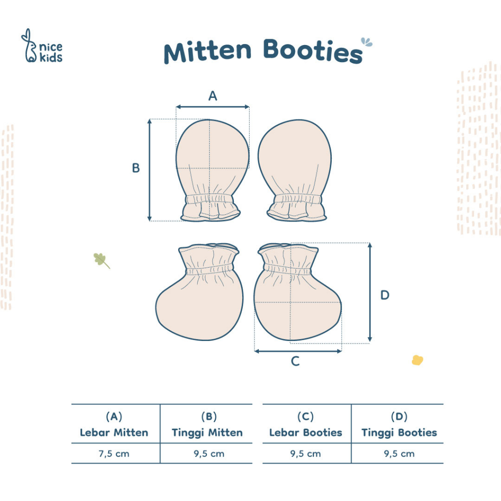 Nice Kids - Mitten Booties (Sarung Tangan &amp; Kaos Kaki Bayi)