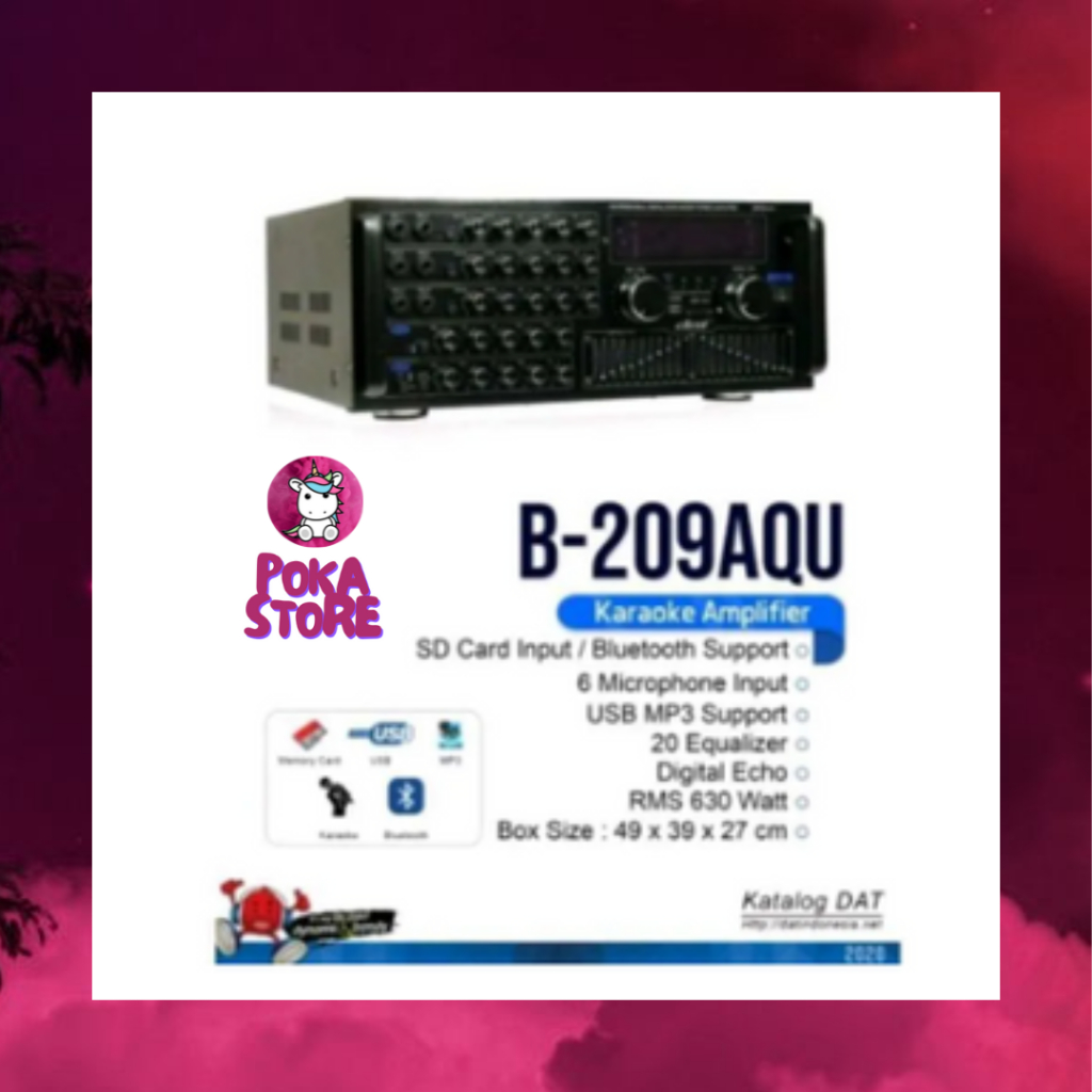 POWER AMPLIFIER DAT BLUETOOTH USB SD CARD MP3 KARAOKE - B 209 AQU