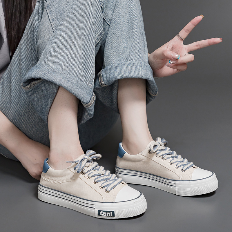 CaniKorea &quot;FREE BOX&quot; (Size 37 - 41) Sunmi Sepatu Canvas Wanita Kasual Fashion Korea Import 9216