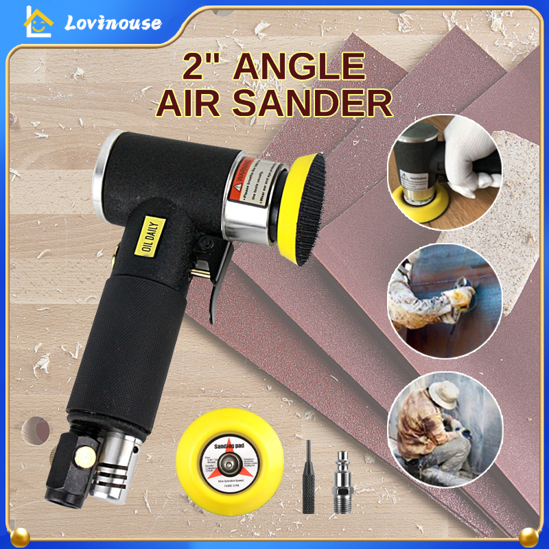 Mini Air Angle Sander 90°Pneumatic Orbital Polishing Grinding Machine Polisher Poles Mesin OKK