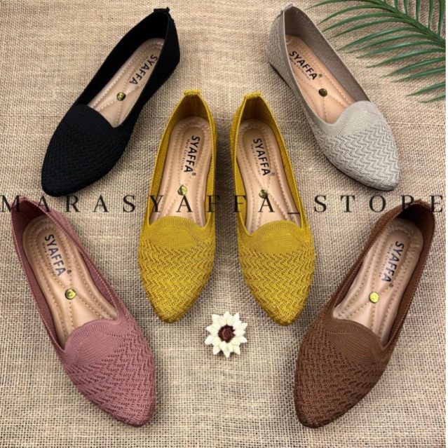 MARASYAFFA - SEPATU FLAT WANITA RAJUT MS25