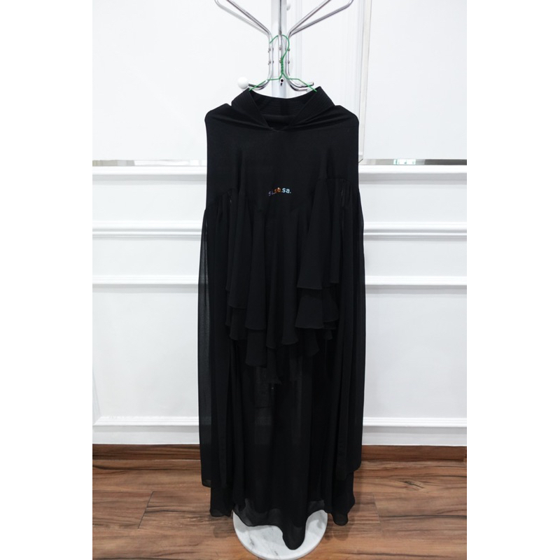 preloved Khimar Sisesa Hitam