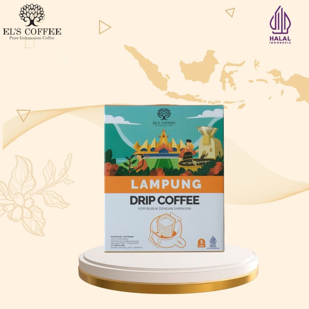 

EL'S COFFEE Drip Kopi Lampung Robusta 10Gr 5Pcs Kopi Pure Indonesia Coffee Roasted M-1083