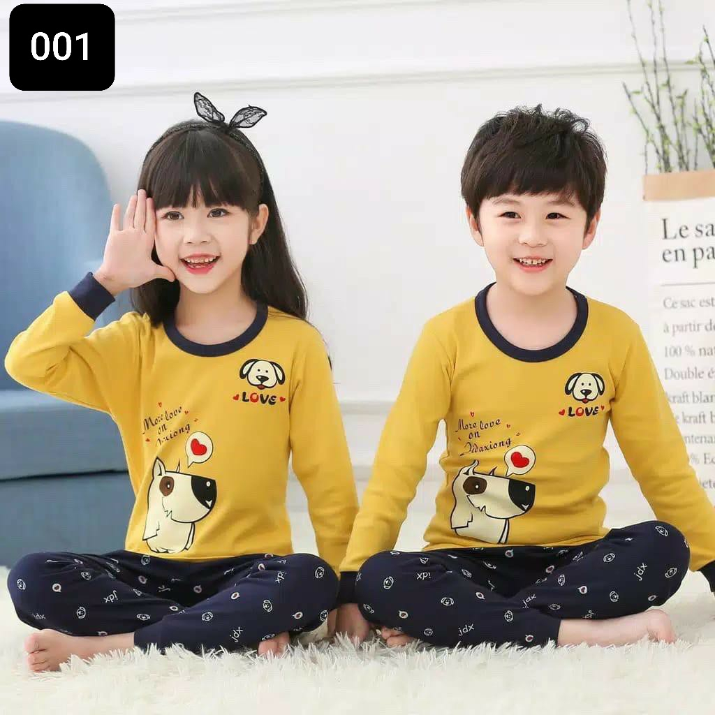 dealshop BAJU TIDUR ANAK LENGAN PANJANG UNTUK 1-10 TAHUN/STELAN ANAK LAKI LAKI/STELAN ANAK PEREMPUAN/STELAN ANAK/PIYAMA ANAK