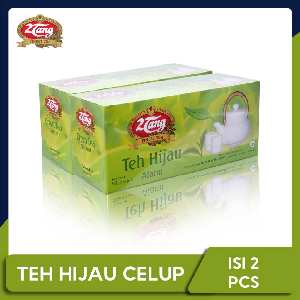 

2Tang Green Tea Natural Teh Celup [2Box @25 Kantong/ 2 gr]