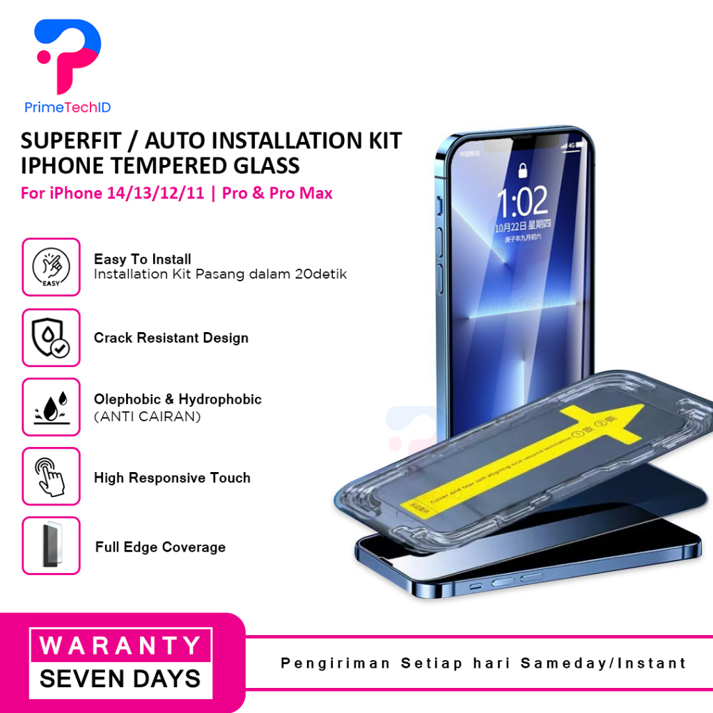 Tempered Glass Superfit CLEAR &amp; ANTI SPY PRIVACY Tempered Installation kit Pemasangan Mudah IPHONE 14 14 Pro Max 11 11 Pro 11 Pro Max 12 12 Pro 12 Pro Max 13 13 Pro 13 Pro Max 14 14 Pro 14 Pro Max EASY APPLICATION