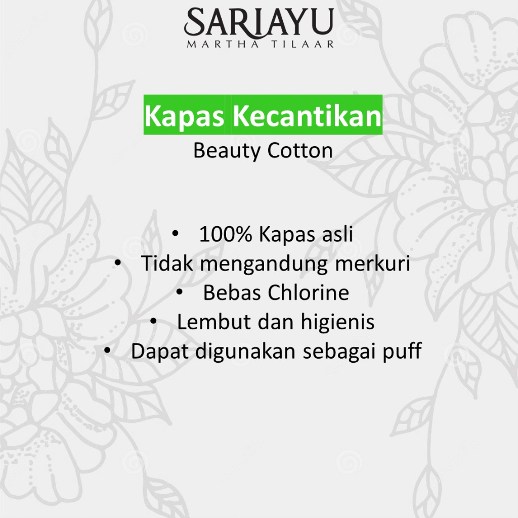 SARIAYU BEAUTY COTTON / KAPAS WAJAH/ 35GR/50GR/100GR/