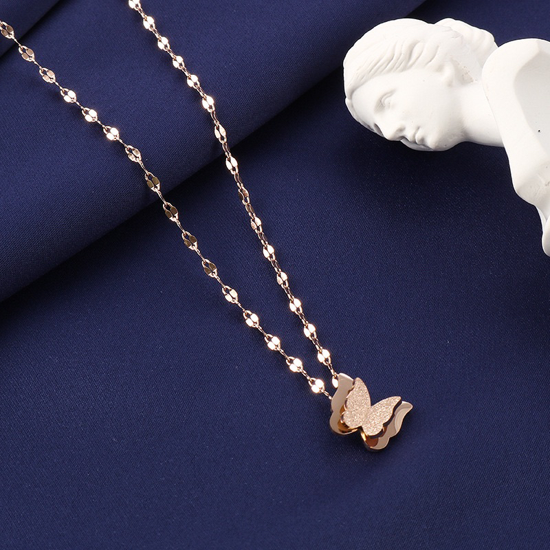 Kalung Titanium Kupu Kupu Elegan Korea Fashion Style Premium