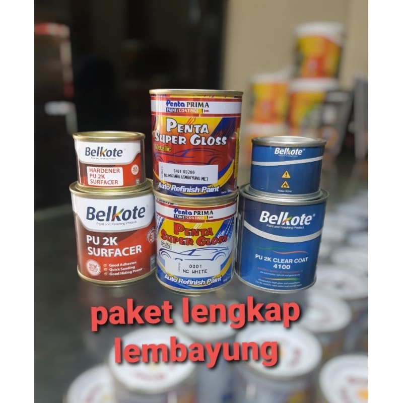 Cat paket lengkap penta super gloss lembayung cat motor mobil otomotif