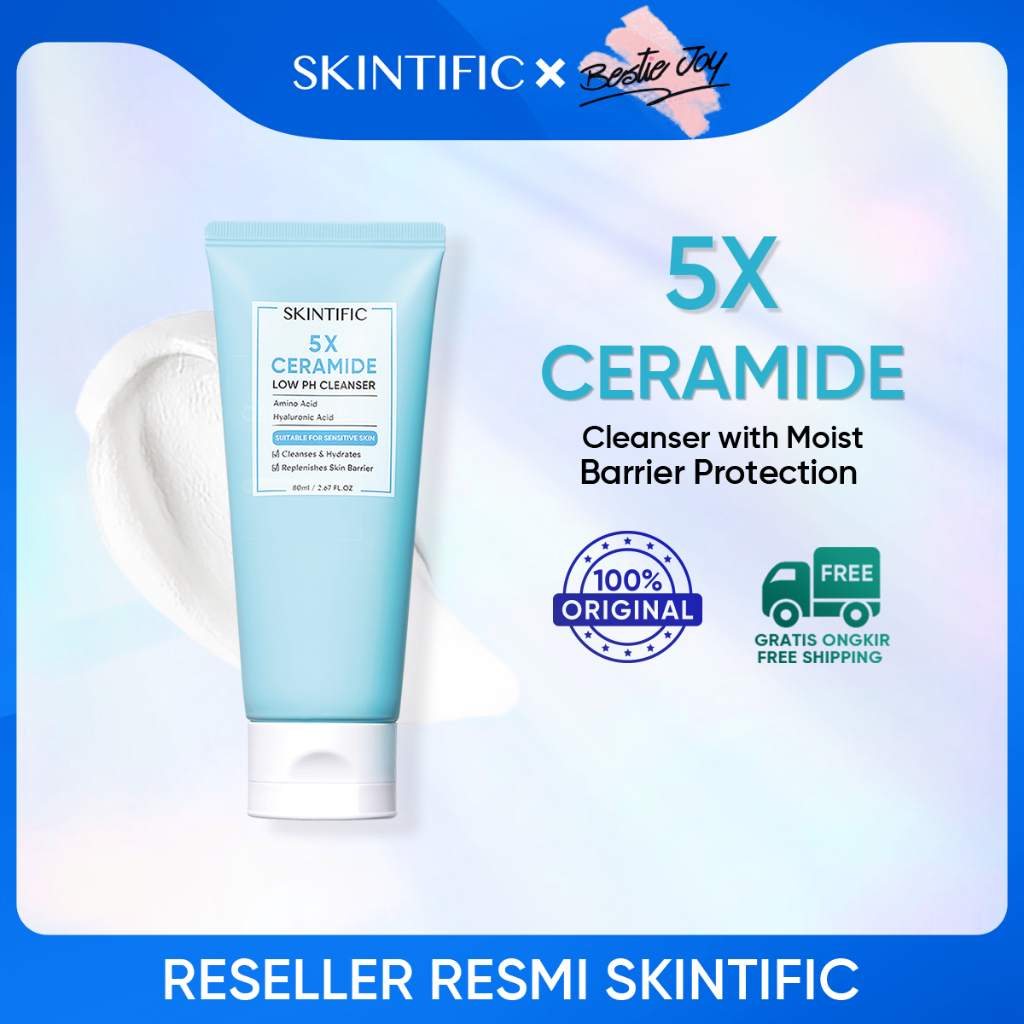 [BPOM] Skintific 5X Ceramide Face Wash Low ph Gentle Cleanser 80g Facial Wash Foam Sabun Cuci Muka Mencerahkan dan Melembabkan Wajah Suit for Sensitive skin Kulit