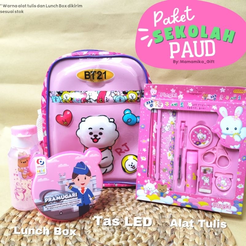 PAKET SEKOLAH ANAK PAUD BTS COOKY TATA CHIMMY / KADO ULANG TAHUN ANAK