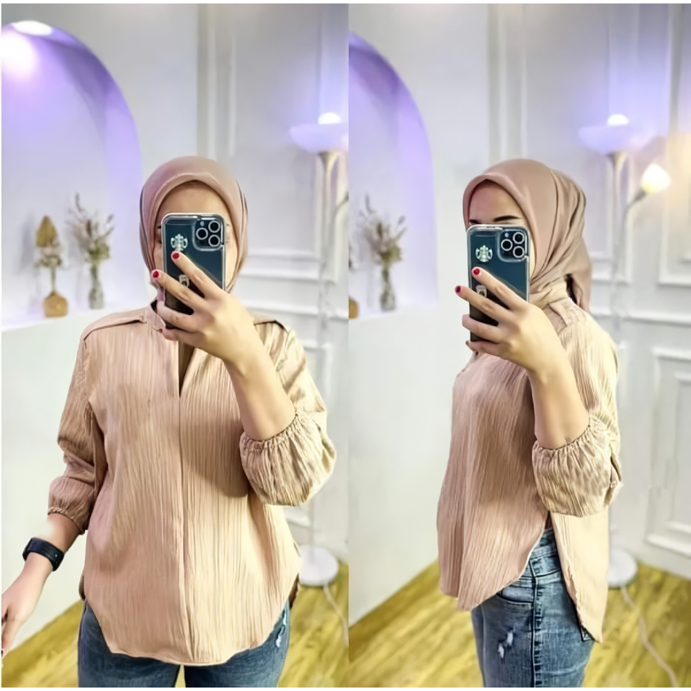 BLOUSE LIVIA BAHAN LADY CRUSH / ATASAN WANITA PREMIUM BAHAN TEBAL / Baju Atasan Wanita Terbaru / kemeja wanita / Blouse Wanita / Baju Wanita / atasan Wanita Kekinian