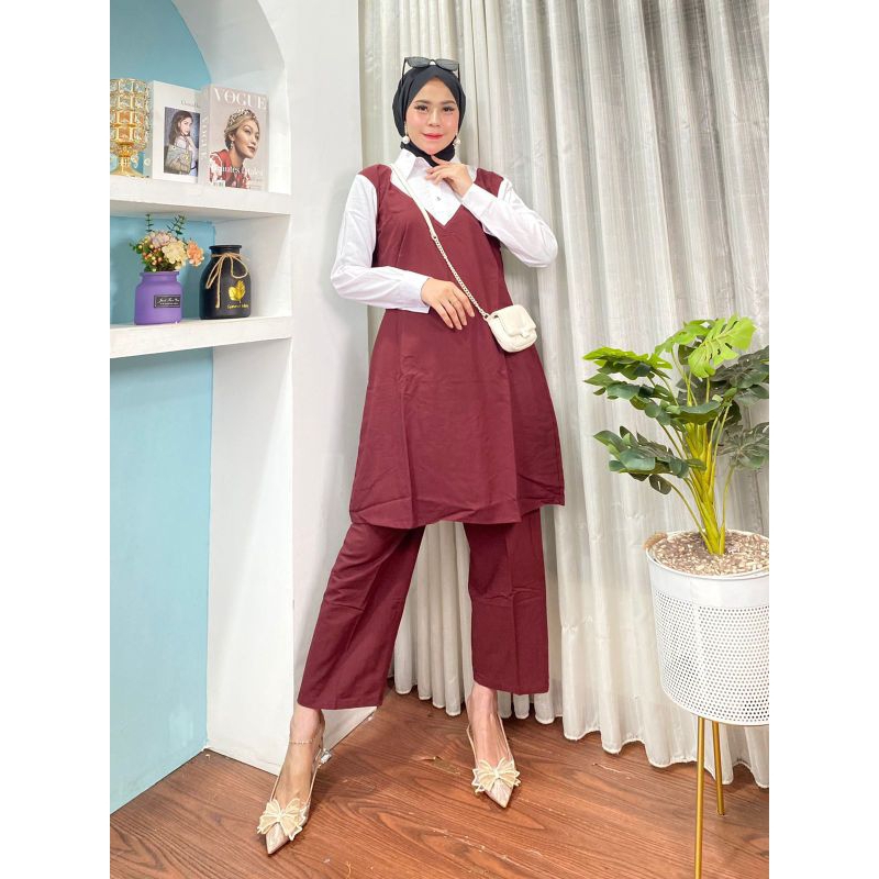 Setelan Rompi Wanita Masakini One Set Rompi Wanita Terbaru