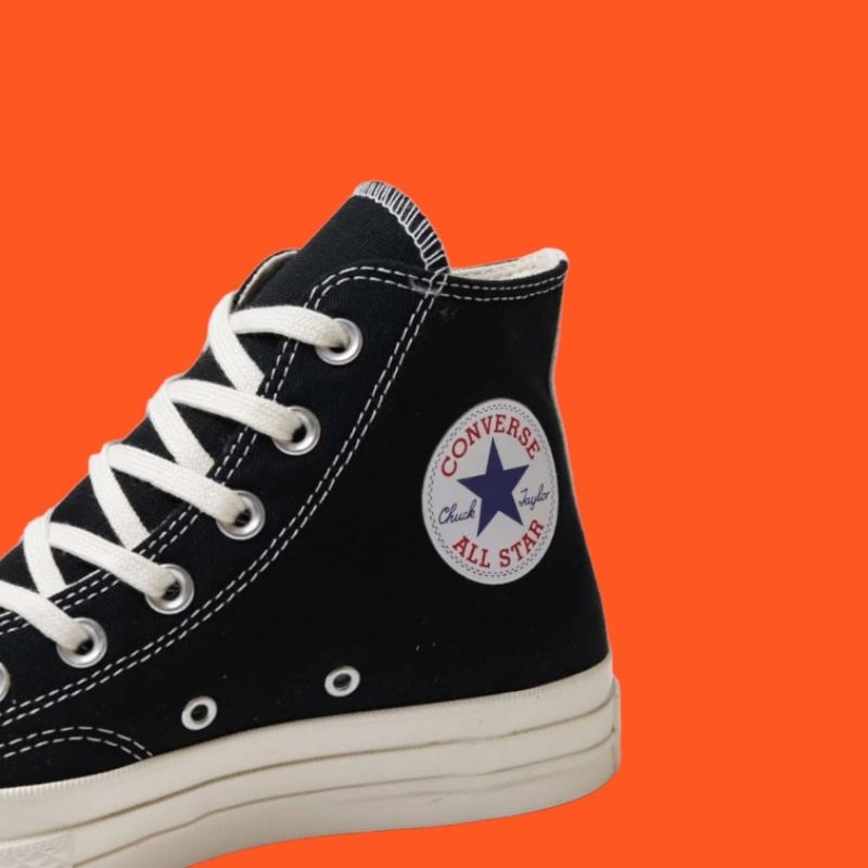 [BISA COD] CONVERSE CDG HI BLACKWHITE PREMIUM