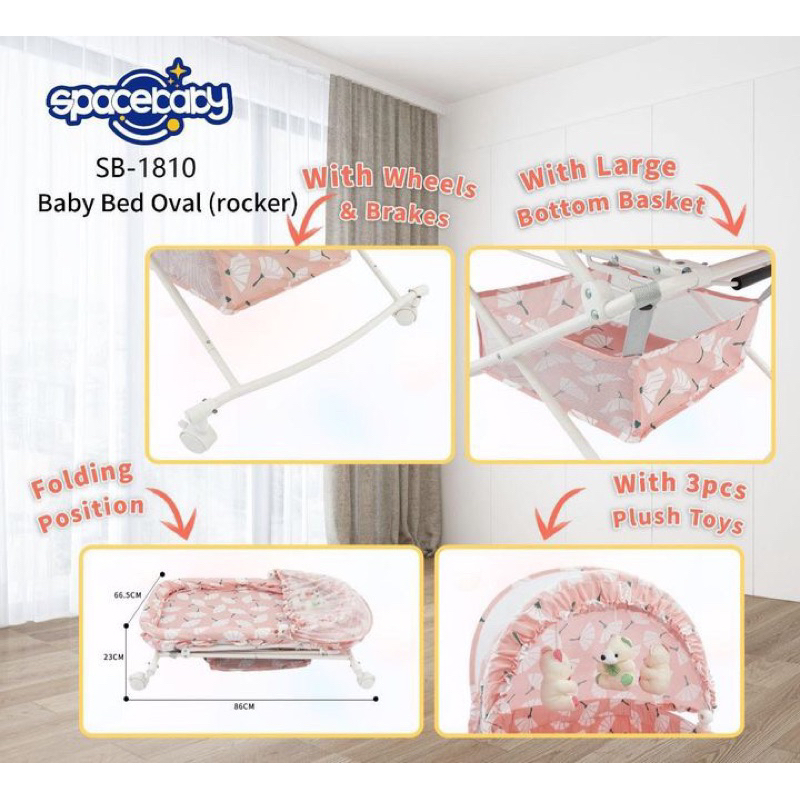 BABY BED ROCKER TEMPAT TIDUR AYUN BAYI SPACEBABY SB-1810 / SB1810 / SB 1810