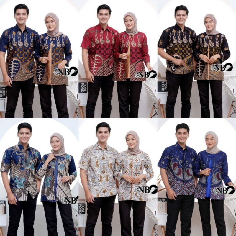 baju batik pasangan Batik Couple Modern Atasan Blouse Batik Kerja Kantor Wanita Baju Batik Wanita Dan Pria Seragam M L XL XXL