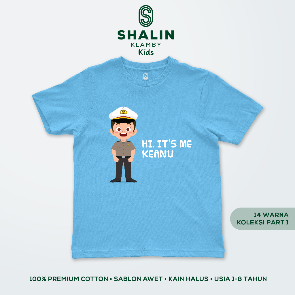 Baju Anak Polisi Cowok Karakter Custom Sablon Nama Profesi - POLISI BOY