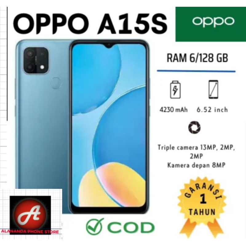 (COD) New OPPO a15s RAM 6/128gb