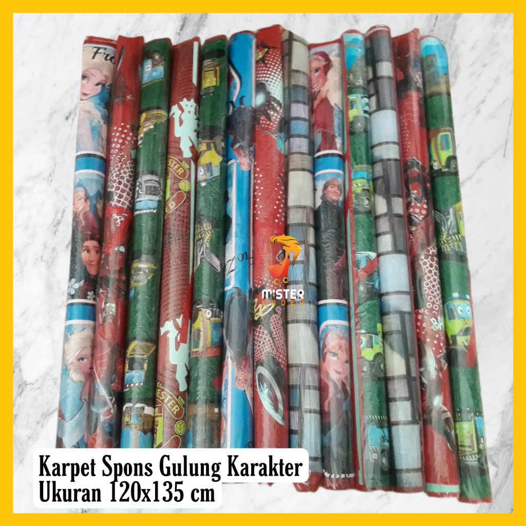 [COD] KARPET SPONS GULUNG / KARPET PIKNIK KARAKTER UKURAN 120x135CM - TIKAR SANTAI