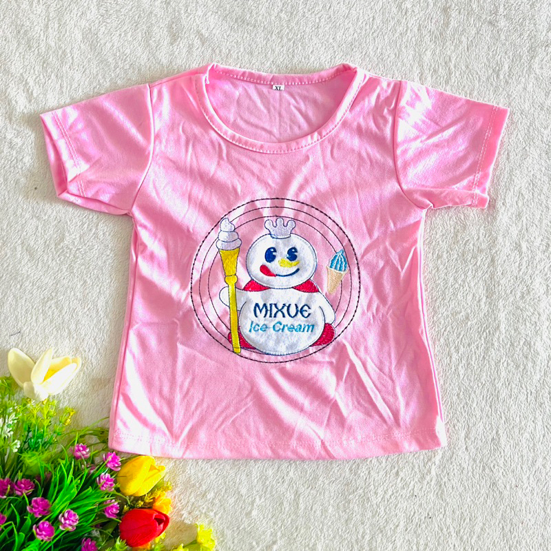 Kaos anak mixue 1 2 3 tahun kaos anak cewek viral terbaru ( kaos mixue )