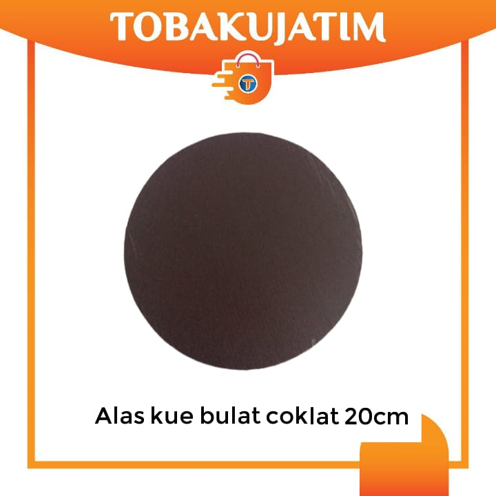 alas kue BULAT COKLAT PLASTIK tatakan cake board 20cm - 10pcs