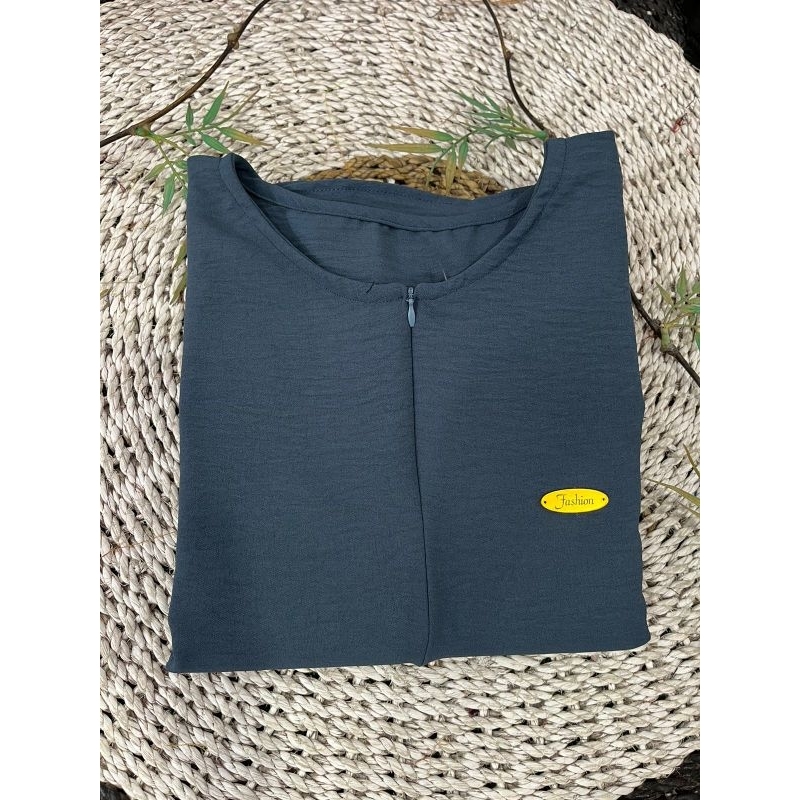 [BEST SELLER] Daily Polos Long Busui | Gamis Simple Abaya-Blue jeans