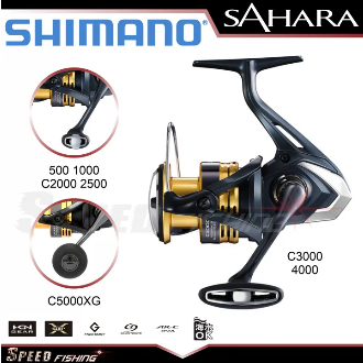Reel Spinning SHIMANO SAHARA Power Handle 500 UL 1000 2500 3000 4000 5000 Freshwater Saltwater Resmi