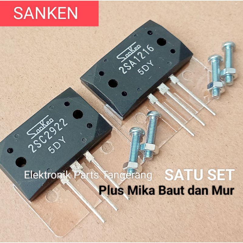 (PLUS MIKA BAUT MUR) TRANSISTOR SANKEN 2SA1216 2SC2922 CHINA RRT (SATU SET) TRANSISTOR SANKEN A1216 