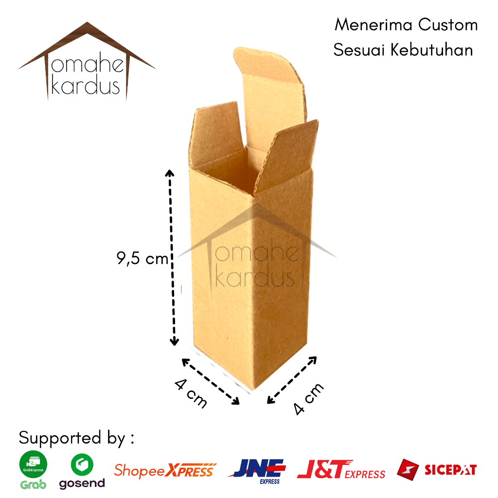 

kardus karton Die Cut Polos Baru Uk 4x4x9,5 Cm