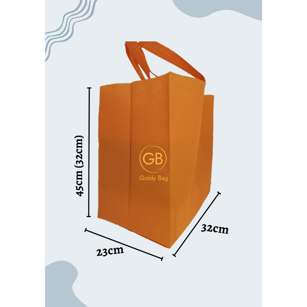 

Tas Spunbond Dus Kue 22x22 tas hajatan goodie bag tas kain 32x23x45