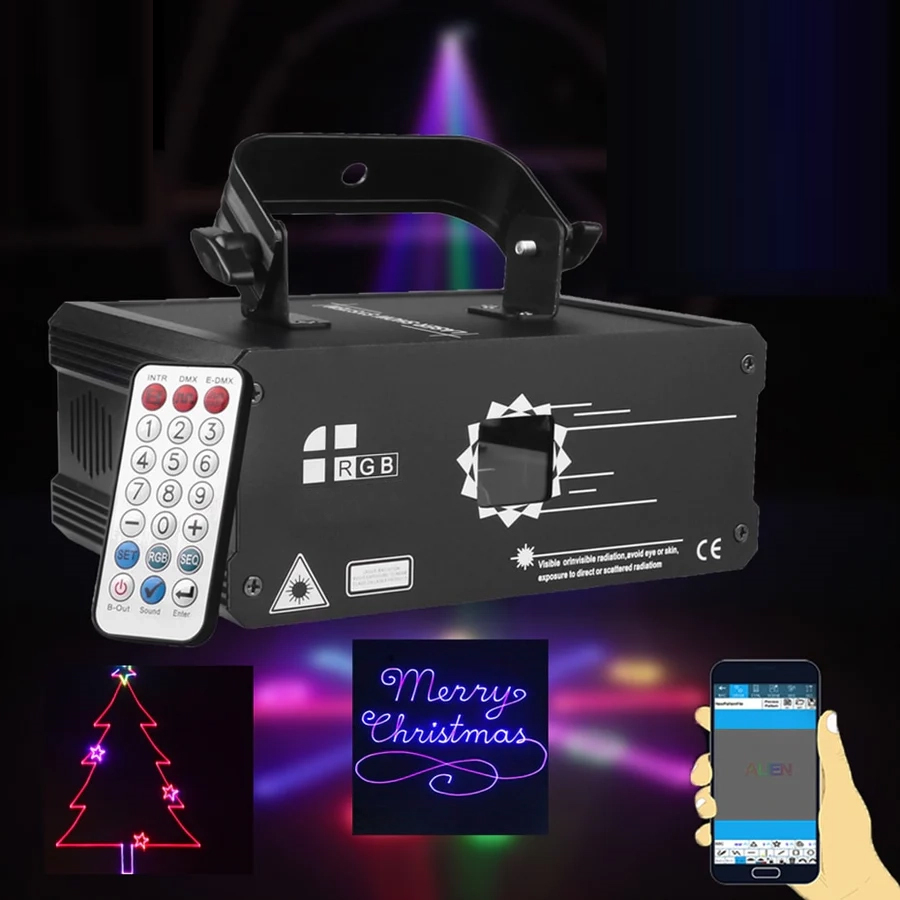 Lampu Proyektor Disco RGB Animation Laser Bluetooth DMX512 1W - F6A - Black