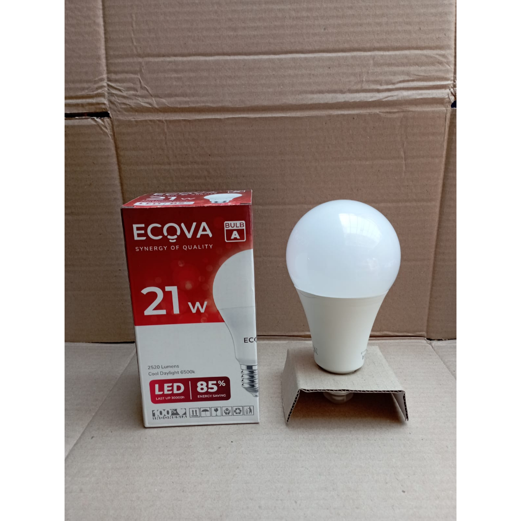 LAMPU BOHLAM ECOVA BULB A 21 WATT LED HEMAT ENERGI 21W 18W 15W 9W 3W WATT LAMPU RUMAH MURAH