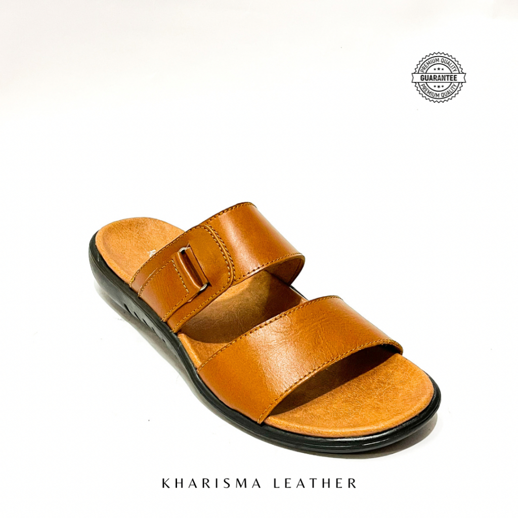 Kharisma Leather Sandal Kulit Pria Model Palang - Bahan Asli Kulit Sapi 100% - Tahan Lama & Kuat - C