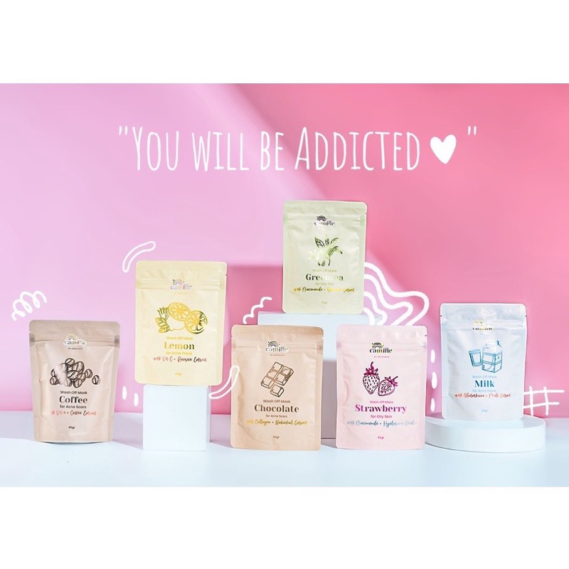 BPOM Masker Wajah Bubuk Camille 25 &amp; 65 Gram Wash Off Mask Masker Powder Masker Wajah Organik