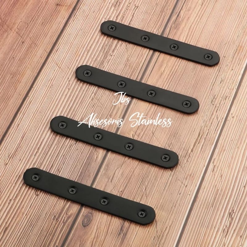 STRIP PLAT/ SIKU KONEKTOR SAMBUNGAN 5,6x1,6CM STAINLESS SS 201 HITAM