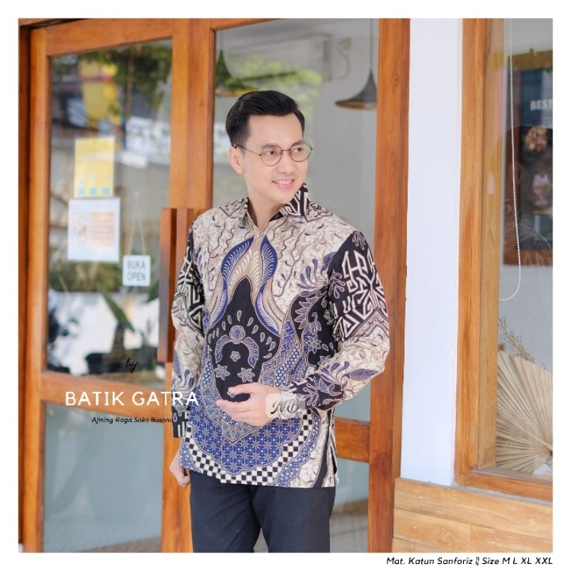 Batik pria lengan panjang adhikari II lapis furing