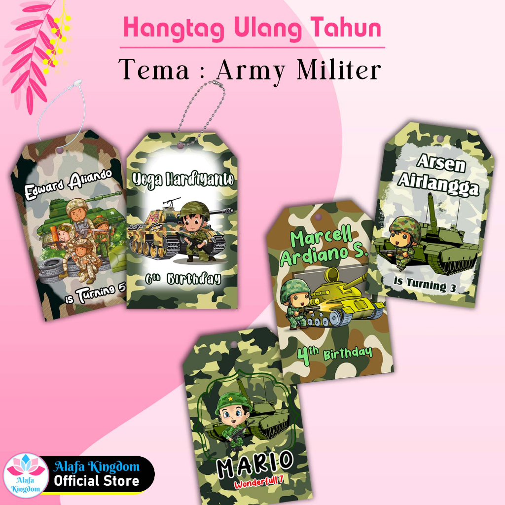 

[alafakingdom] Hangtag Ultah Ulang Tahun Birthday Army Militer Custom